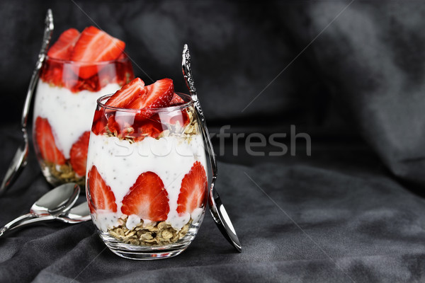 Chia and Strawberry Parfait  Stock photo © StephanieFrey