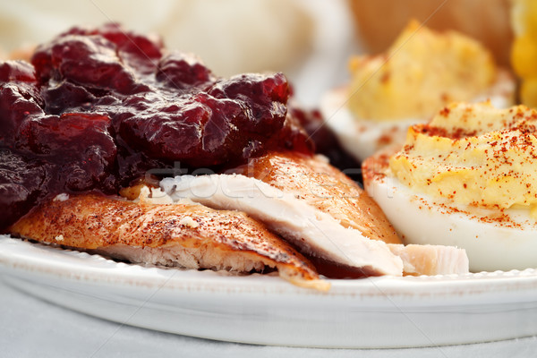 Thanksgiving Turkey with Cranberry Sauce Stock photo © StephanieFrey