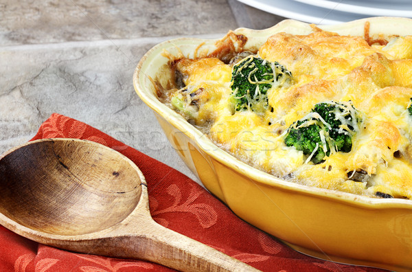 Brocoli cheddar fromages champignons riz vie Photo stock © StephanieFrey