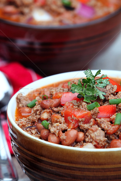 Bowl of Chili Con Carne Stock photo © StephanieFrey