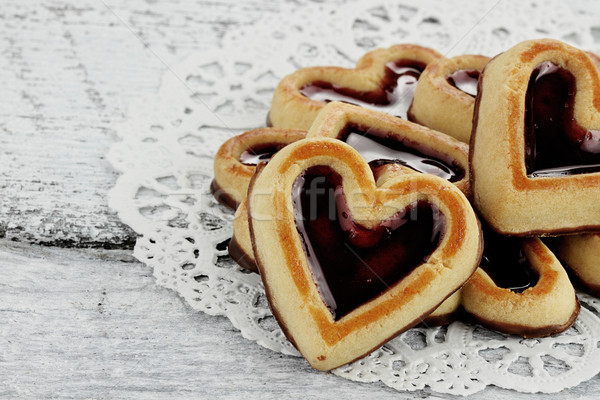 Group of Heart Shaped Shortbread Cookies Stock photo © StephanieFrey