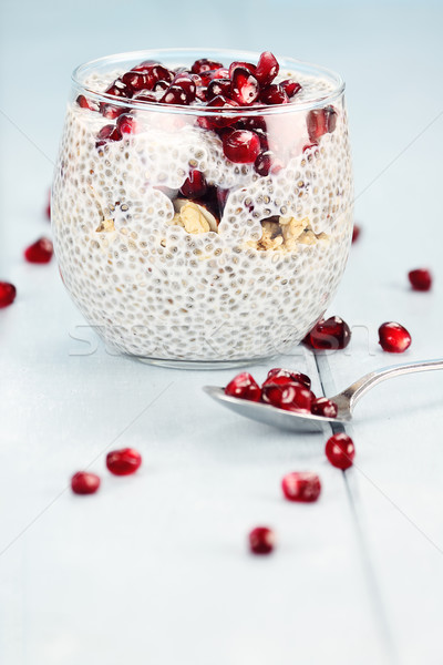 Delicious Chia Seed and Pomegranate Parfait Stock photo © StephanieFrey
