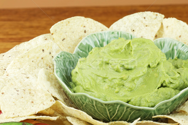 Guacamole and Corn Chips Stock photo © StephanieFrey