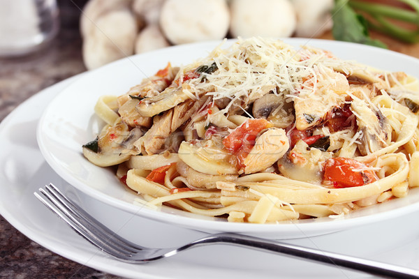 Chicken and Mushroom Linguine Stock photo © StephanieFrey