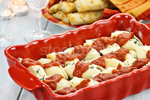 Ricotta Stuffed Cheese Shells and Bread Stock photo © StephanieFrey