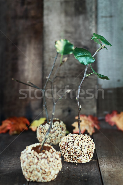 Stock photo: Three Caramel Apples