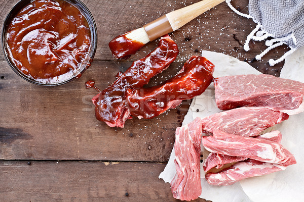 Country Ribs and Barbecue Sauce Stock photo © StephanieFrey
