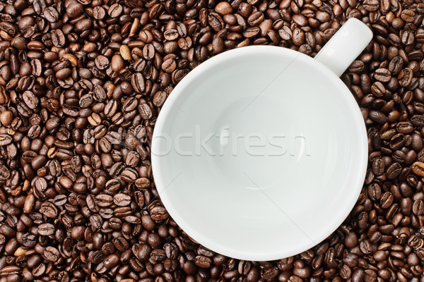 Stockfoto: Koffiebonen · lege · witte · koffiekopje · shot · beker