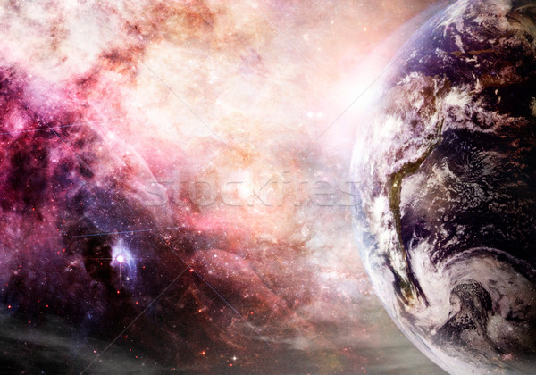 Schepping aarde kunstenaar Galaxy collage Stockfoto © StephanieFrey