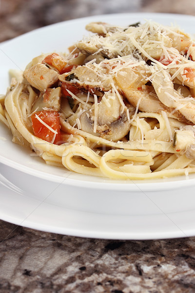 Delicious Chicken Linguine Stock photo © StephanieFrey