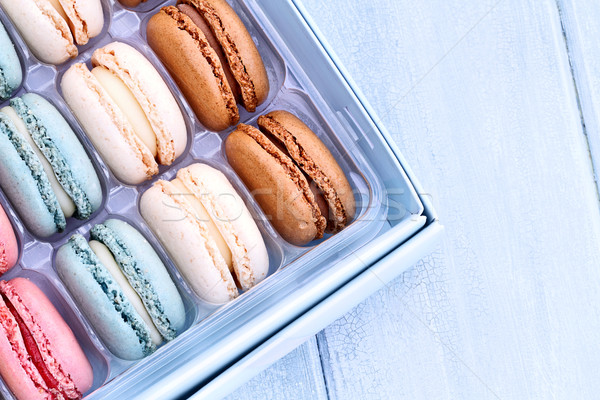 [[stock_photo]]: Macarons · boîte · fraîches · coloré · chambre · espace · de · copie