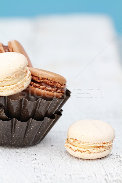 Vanilla and Chocolate Macarons Stock photo © StephanieFrey
