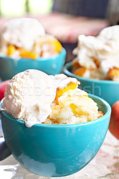 Peach Cobbler and Ice Cream Stock photo © StephanieFrey