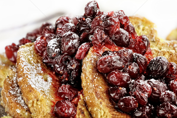 Macro of Cranberry Sauce over French Toast Stock photo © StephanieFrey