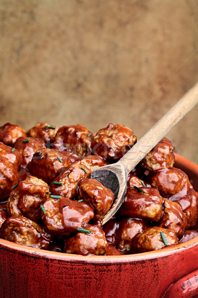 Stock photo: Turkey Meatballs in Red Sauce