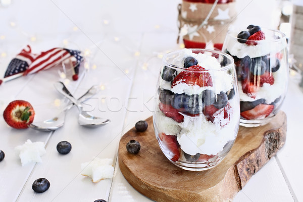 American Blueberry Strawberry Trifles Stock photo © StephanieFrey