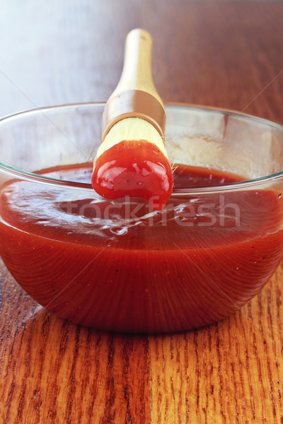 Basting Brush and Bowl of Barbecue Sauce  Stock photo © StephanieFrey