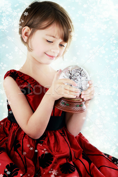 Copil zăpadă glob fericit fetita Imagine de stoc © StephanieFrey