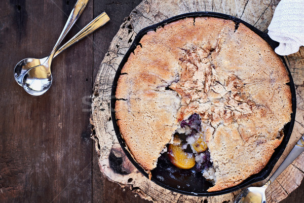 Delicious Blueberry Peach Cobbler Stock photo © StephanieFrey