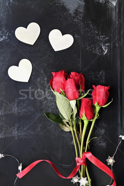 Red Roses and Hearts Stock photo © StephanieFrey