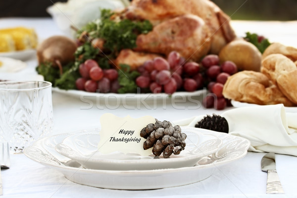 Thanksgiving Table Setting with Card Stock photo © StephanieFrey