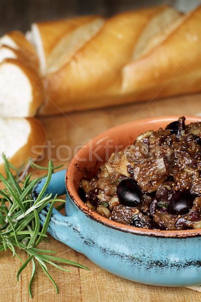 Pain français préparé olives fraîches herbes Photo stock © StephanieFrey
