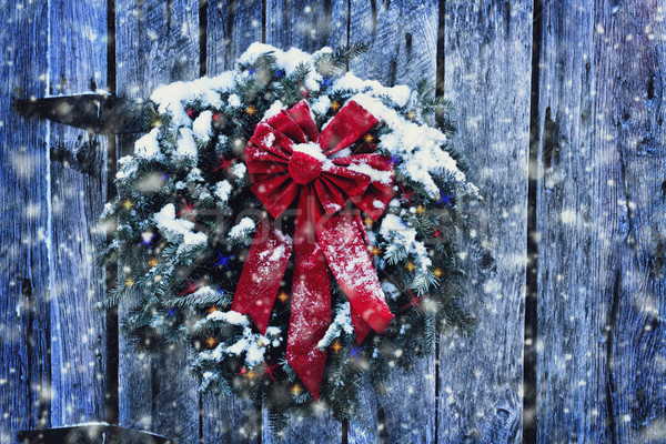 Rustic Christmas Wreath Stock photo © StephanieFrey