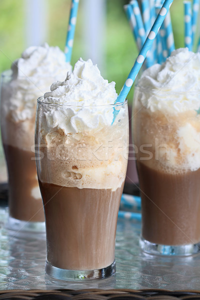 [[stock_photo]]: Trois · root · bière · crème · fouettée · coloré · fête