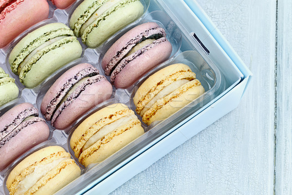 Tray of Pastel Macarons Stock photo © StephanieFrey