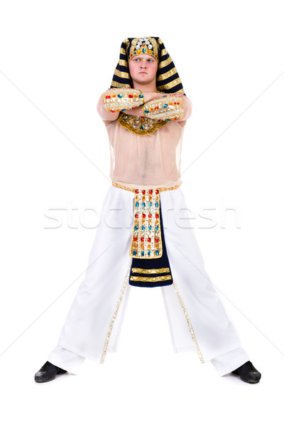 Сток-фото: танцы · фараон · египетский · костюм · изолированный