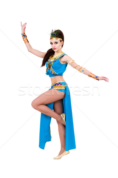 Dancing pharaoh woman wearing a egyptian costume. Stock photo © stepstock