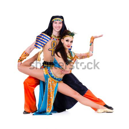 Acrobatico dance Coppia indossare egiziano Foto d'archivio © stepstock