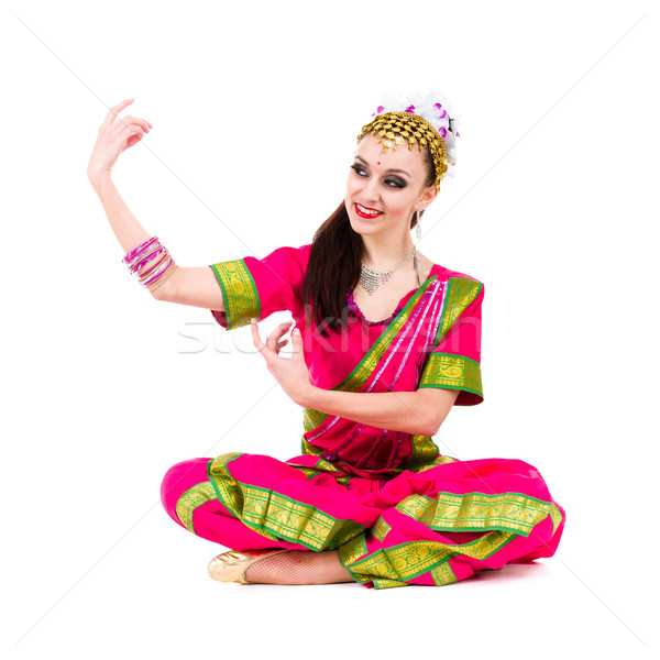 Portret indian vrouw dansen studio Stockfoto © stepstock