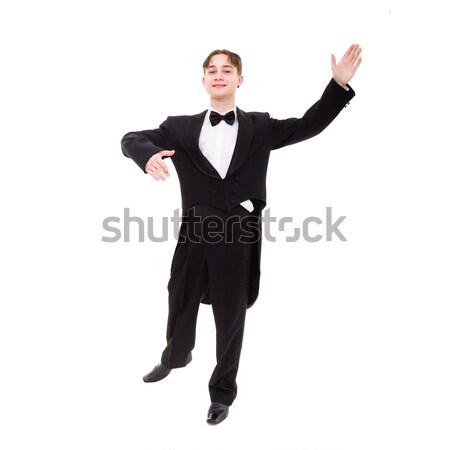 Bálterem táncos pózol izolált fehér kezek Stock fotó © stepstock