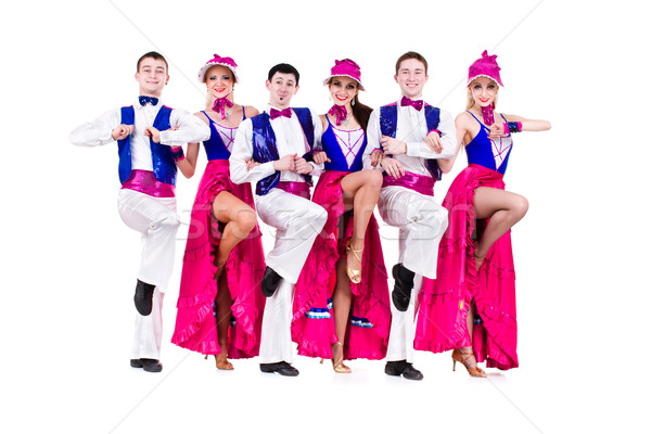 Kabarett Tänzerin Team Jahrgang Kostüme Tanz Stock foto © stepstock