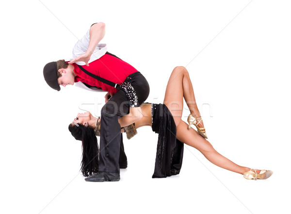 Gangster homme danse fille isolé blanche [[stock_photo]] © stepstock