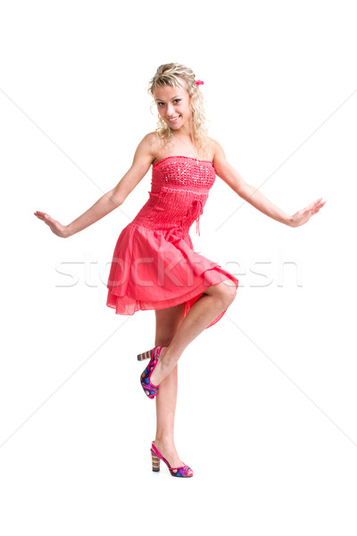 Amichevole sorridere ragazza posa isolato Foto d'archivio © stepstock