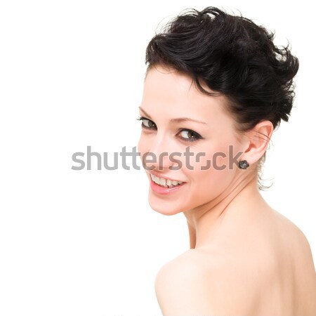 Bella giovani donna sorridente isolato bianco copia spazio Foto d'archivio © stepstock