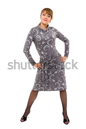 Posa isolato bianco donna ragazza Foto d'archivio © stepstock