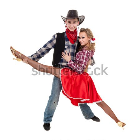 acrobatic dance couple perform stunt Stock photo © stepstock