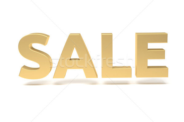 Stock photo: render of the word sale, gold