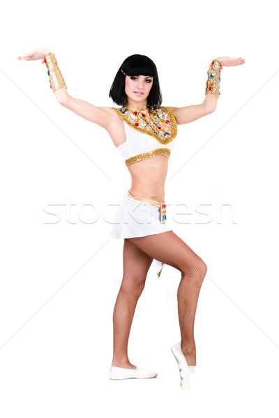 Tánc fáraó nő visel egyiptomi jelmez Stock fotó © stepstock