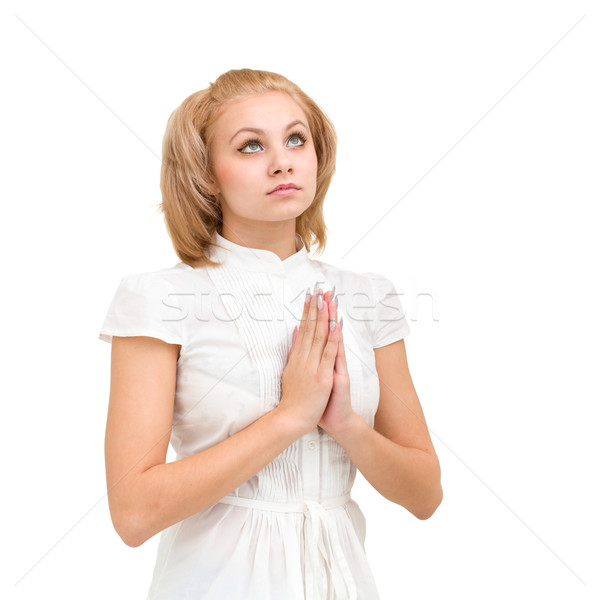young woman praying Stock photo © stepstock