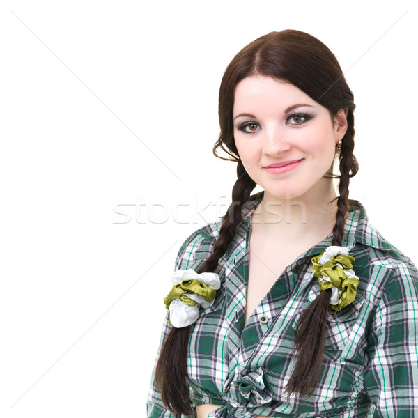 Amichevole sorridere ragazza isolato bianco sorriso Foto d'archivio © stepstock