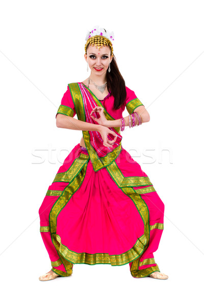 full length portrait of indian woman dancing Stock photo © stepstock