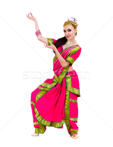 Portret indian vrouw dansen studio Stockfoto © stepstock