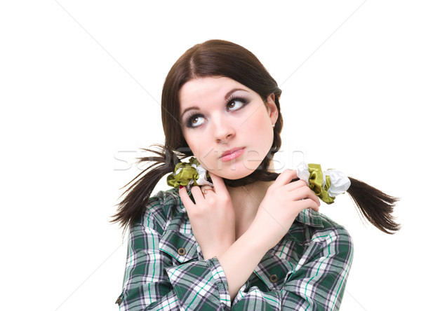 Sconvolto ragazza isolato bianco donna faccia Foto d'archivio © stepstock