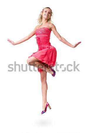 Sensueel vrouw kort jurk dansen Stockfoto © stepstock