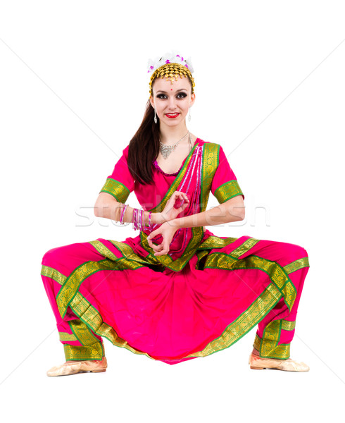 Portret indian vrouw dansen studio Stockfoto © stepstock