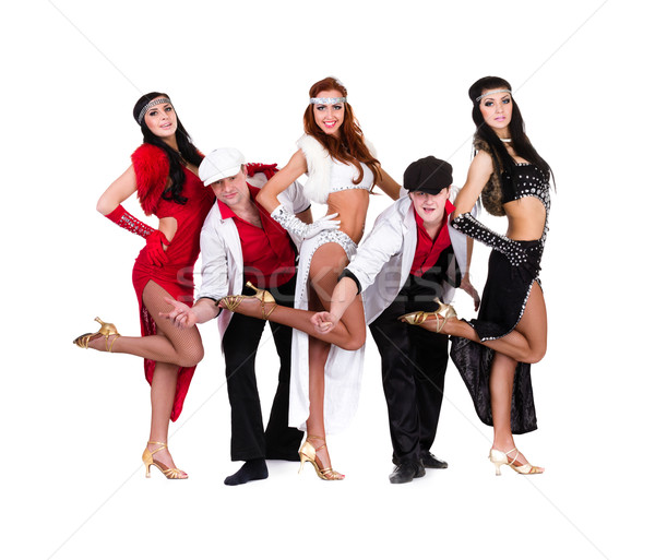 Kabarett Tänzerin Team Jahrgang Kostüme Tanz Stock foto © stepstock